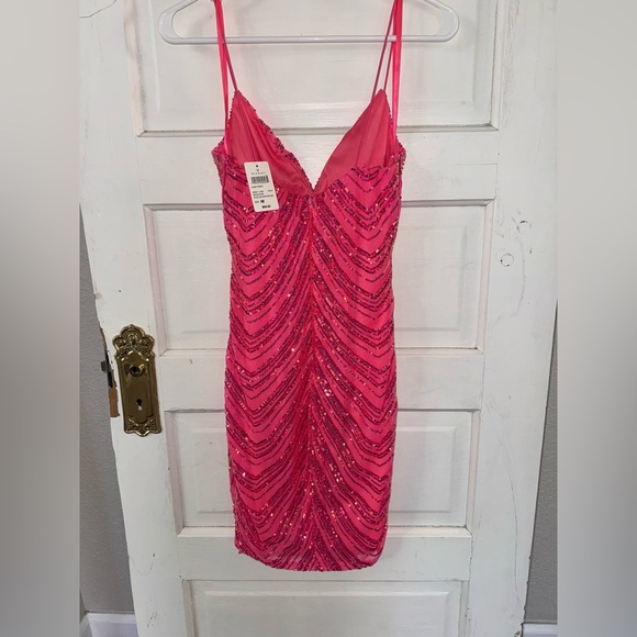 Coleen Sequin Striped Bodycon Party Dress - Picture 5 of 9